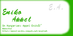 eniko appel business card